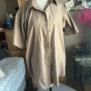 Van Heusen Taupe Short Sleeve Shirt - 16.5